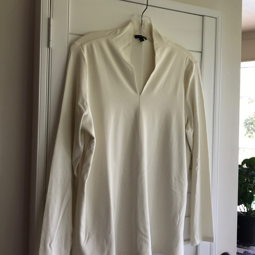 Talbots cream long sleeve top
